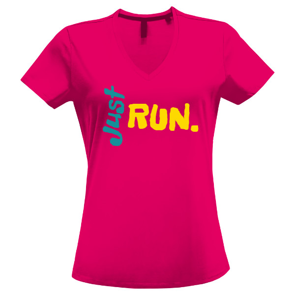 Tričko s potiskem Tričko Just Run fuchsia